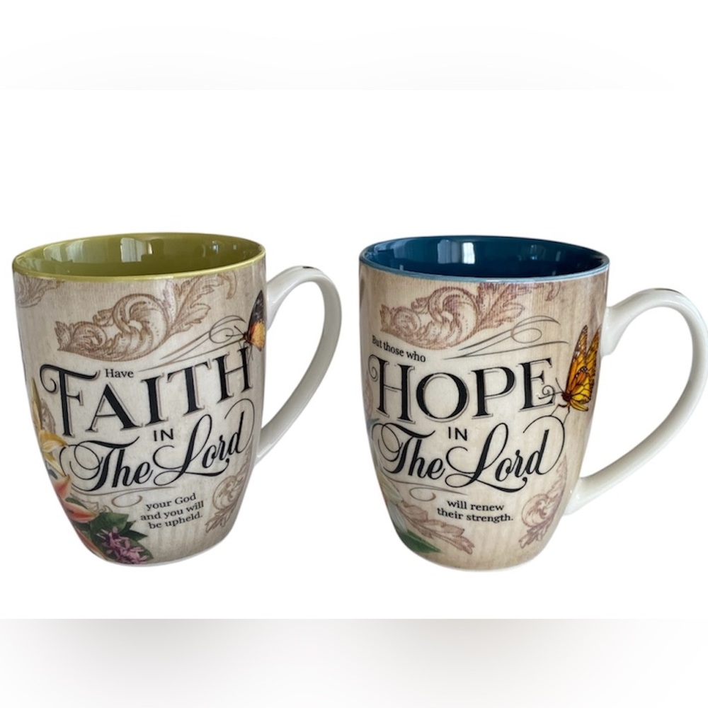 Christian Art Gifts Scripture Ceramic Inspirational Faith and Hope Mugs